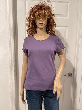 White House Black Market Purple Short Sleeve T-Shirt Size M
